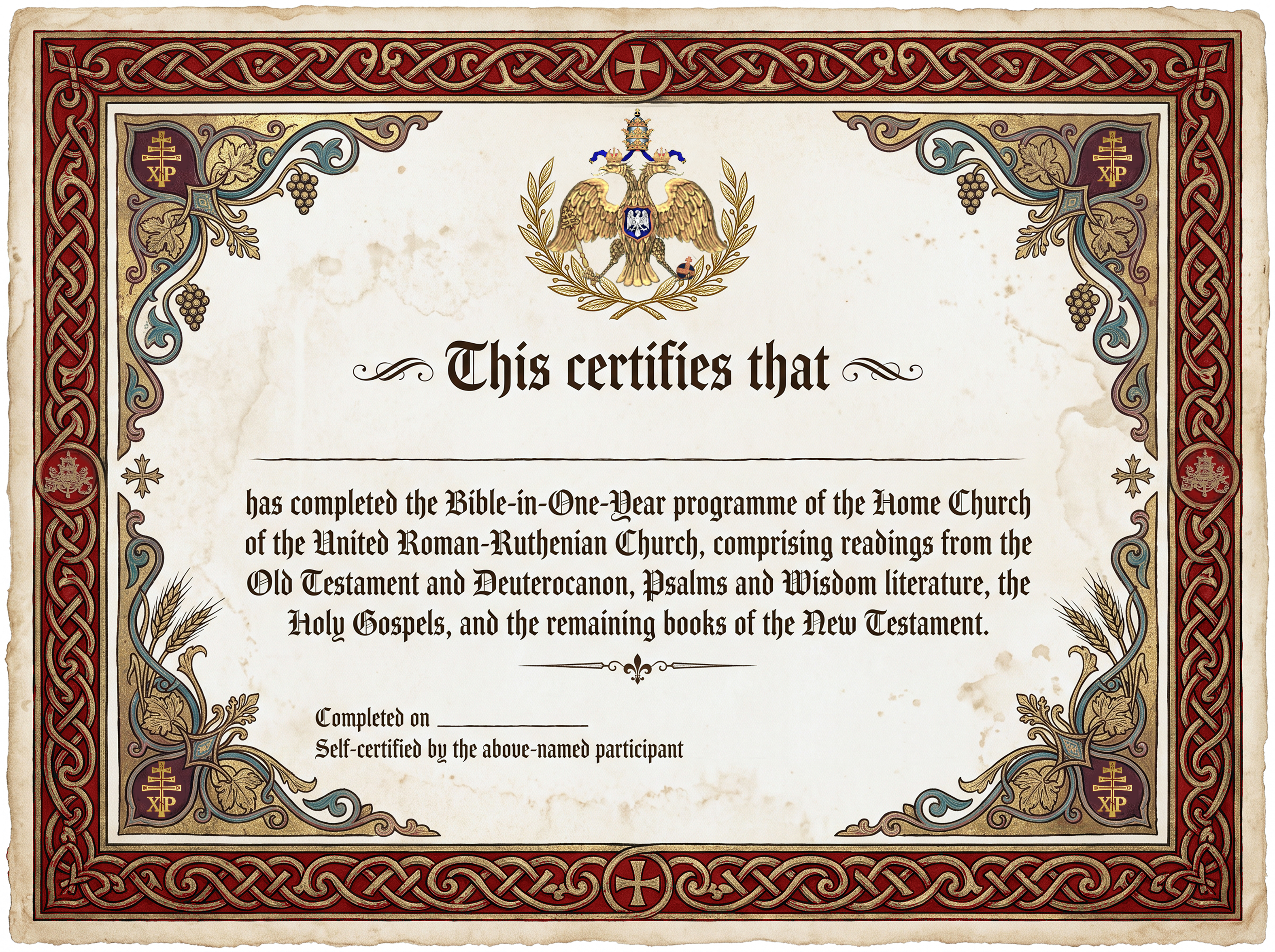 Bible-in-One-Year certificate template