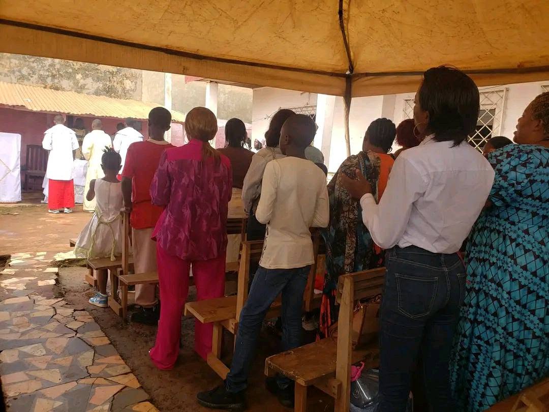 Congregation at worship in Cameroon